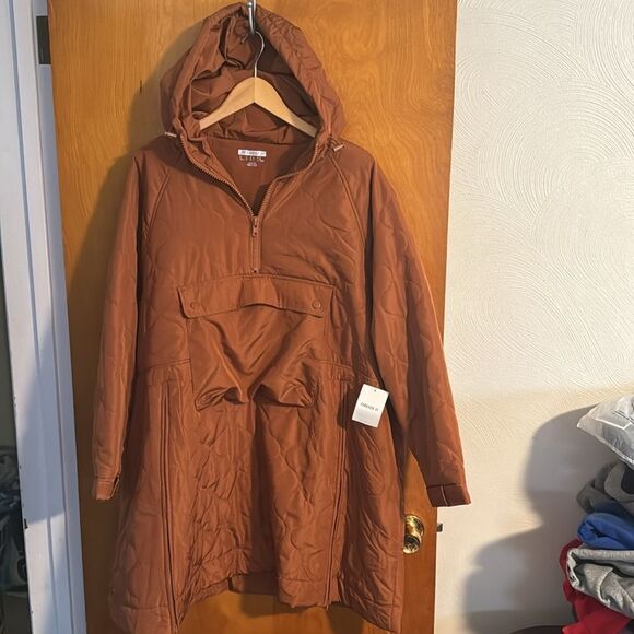 Anorak Puffer Jacket Womens Medium Brown Long - Picture 1 of 4